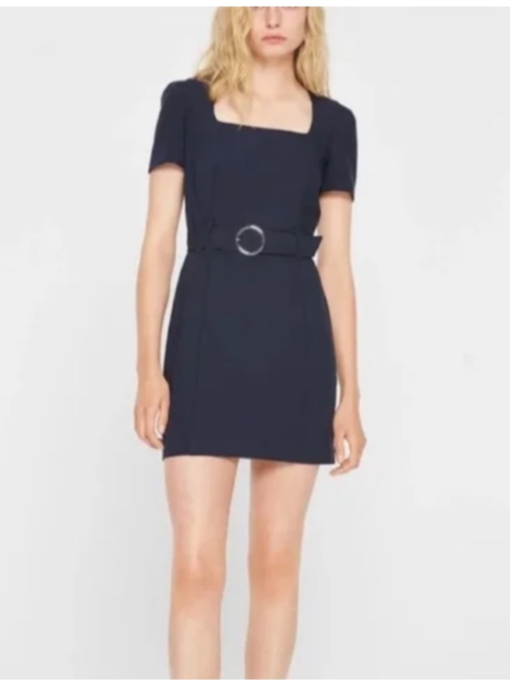Club Monaco Navy Square Neck Belted Dress - Women’s Size 4